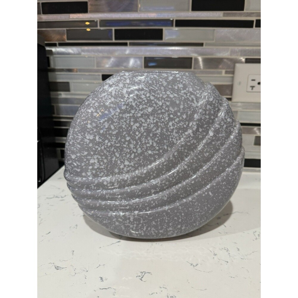 Vintage Art Deco Gray Splatter Ceramic Vase